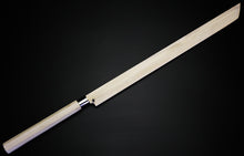 Load image into Gallery viewer, Damascus Suminagashi Maguro Tuna Knife Yasuki Hagane Carbon Steel Japan