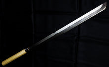 Load image into Gallery viewer, Damascus Suminagashi Maguro Tuna Knife Yasuki Hagane Carbon Steel Japan