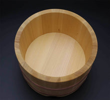Load image into Gallery viewer, Wooden Rice jar Ohitsu Tub Edobitsu large size Sawara Cypress Made in Japan