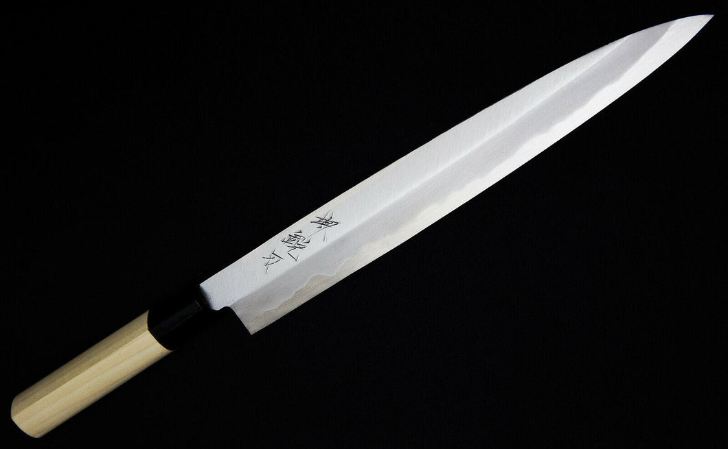 Sakai Ajin Yanagi Sushi Sashimi Knife Yasuki Hagane Carbon Steel Made in Japan
