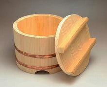 Load image into Gallery viewer, Wooden Rice jar Ohitsu Type of Kansai small size Sawara Cypress Made in Japan