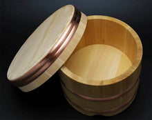 Load image into Gallery viewer, Wooden Rice jar Ohitsu Tub Edobitsu Type Edo Sawara Cypress Made in Japan 36cm
