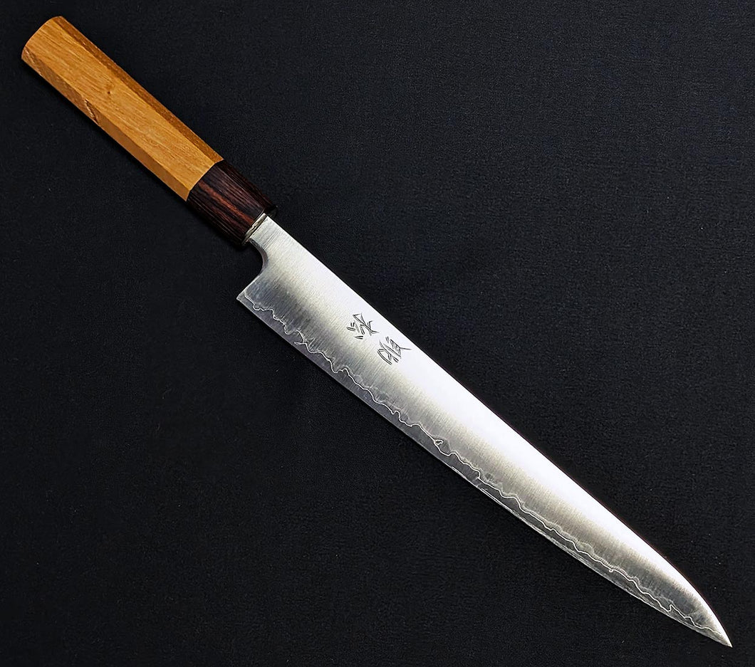 Japanese Sakai Yasuki Aogami Super Carbon Steel Clad Sujihiki Muscle Pull Knife