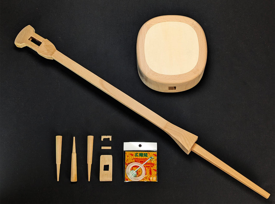Assembling kit of SANSHIN Japanese traditional natural wood