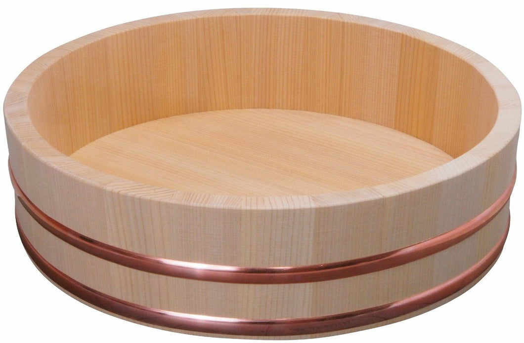 New Wooden Sushi Oke Sawara Cypress Rice Tub Hangiri Handai Made in Japan 66cm