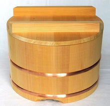 Load image into Gallery viewer, Wooden Rice jar Ohitsu Type of Kansai small size Sawara Cypress Made in Japan
