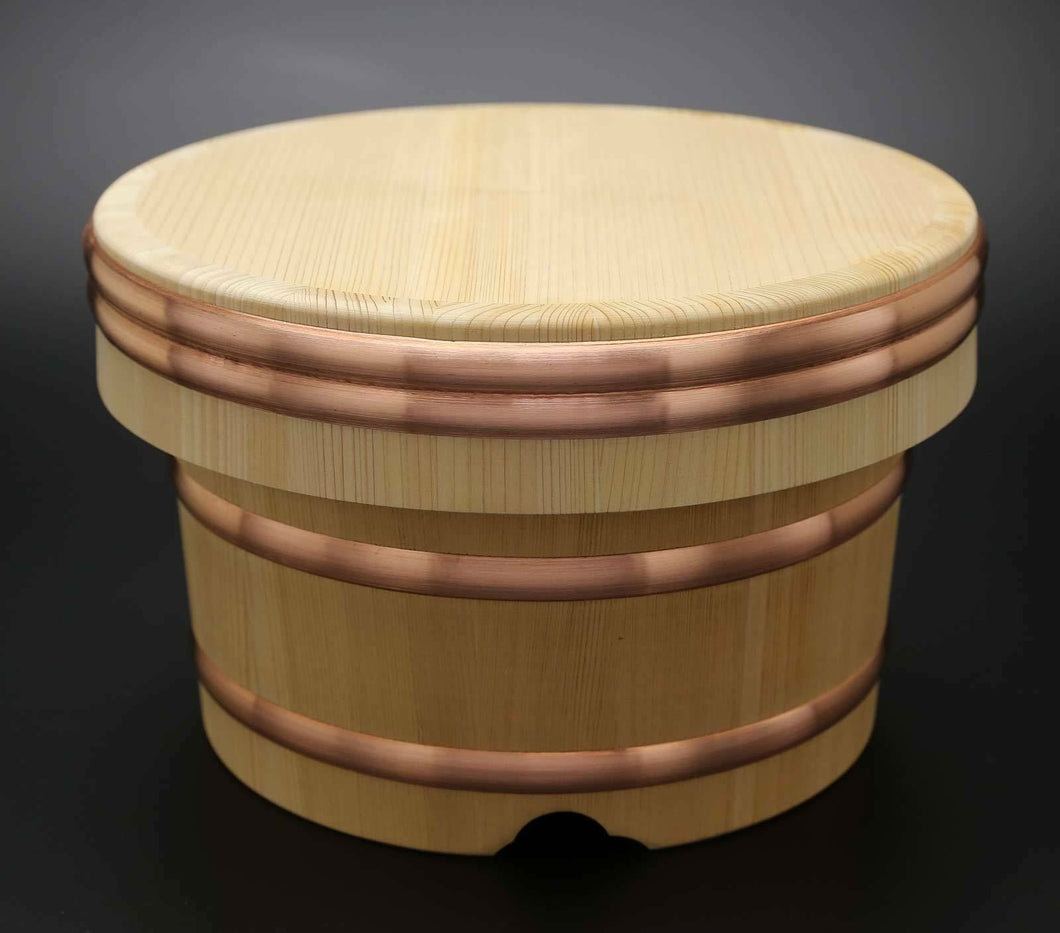 Wooden Rice jar Ohitsu Tub Edobitsu Type Edo Sawara Cypress Made in Japan 42cm